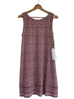 Magnolia Grace Aliana Knit Dress Burgundy/White Sz Small